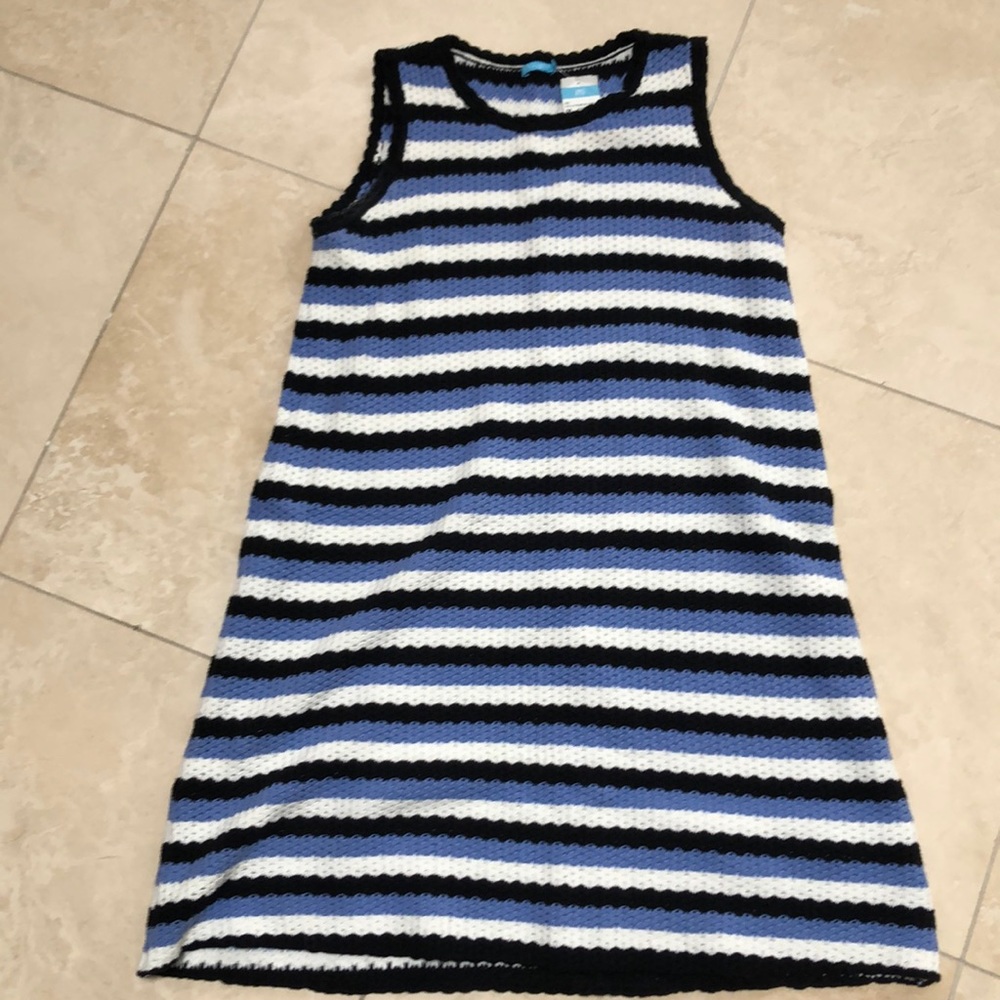 NWT JMcLaughlin Black/blue/white Swing dress Med